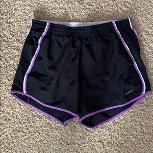Nike Black and purple athletic shorts